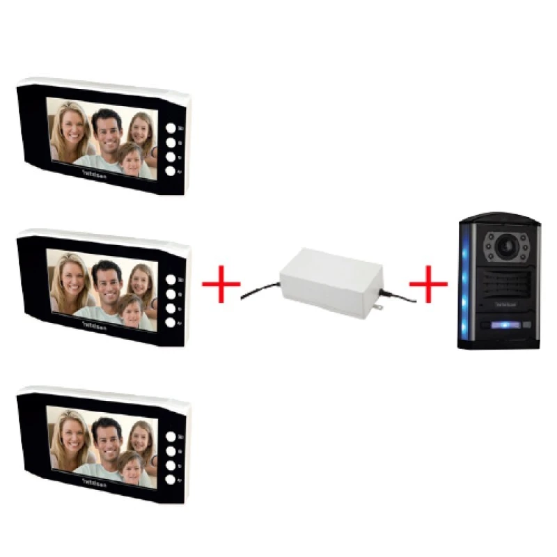 WARRIOR X7 7” Renkli Butonlu LCD Görüntülü Villa Kitler Obsidian(Üçlü)